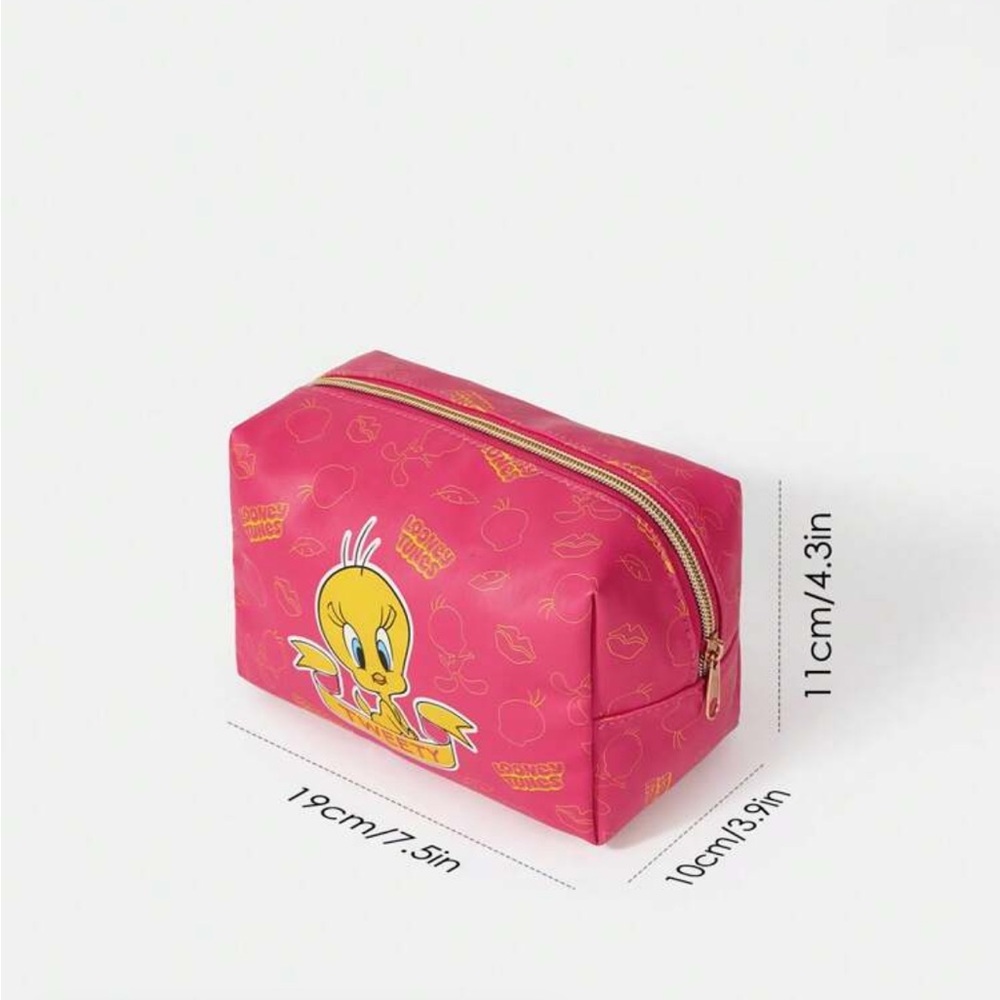 LOONEY TUNES X Rebellious Rose Cartoon Letter Printed Portable Cosmetic Bag - Picture 5 of 5